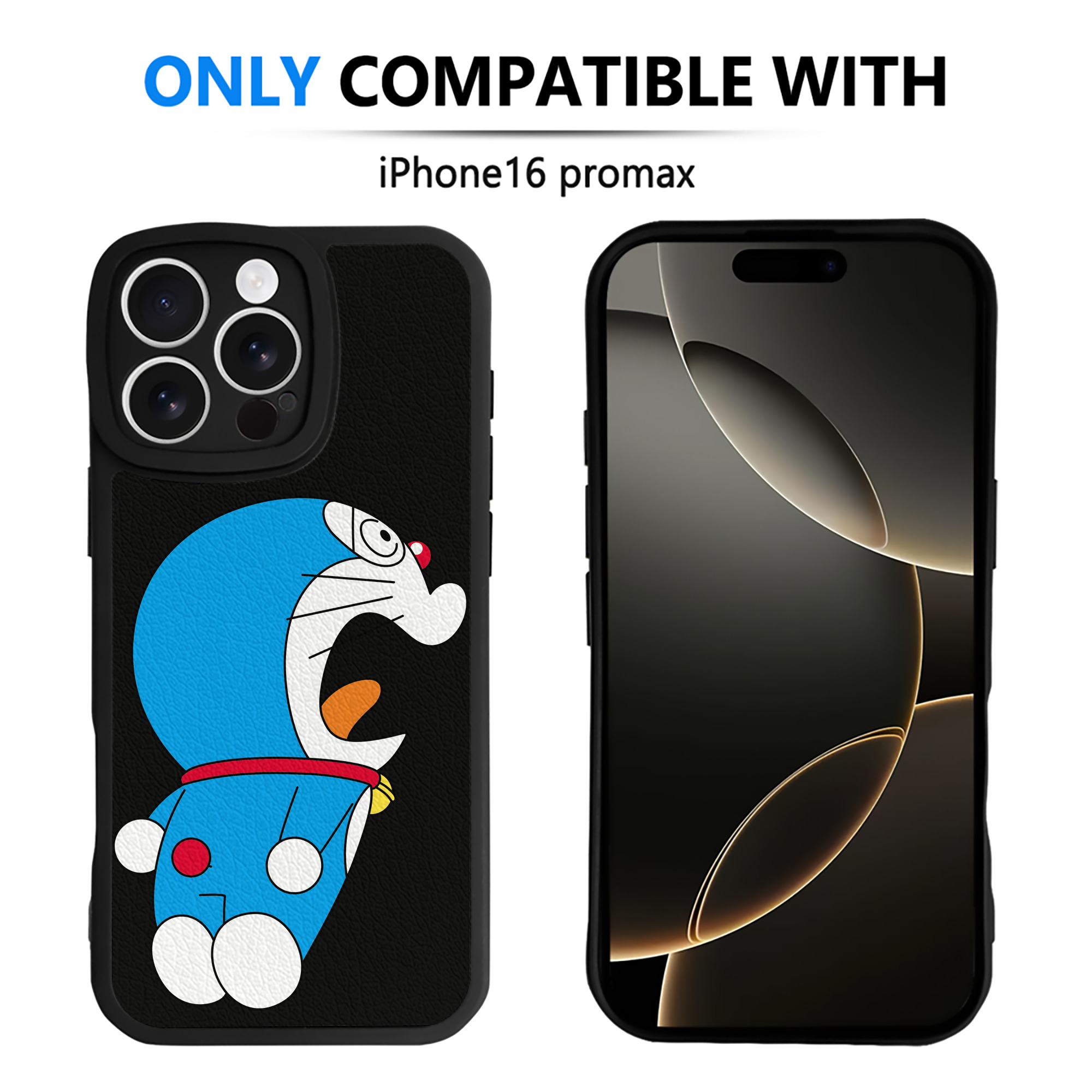 （画像用） ドラえもん Doraemon 【iPhone 16シリーズ対応】シリコンスマホケース（レザー調） 材質：シリコン